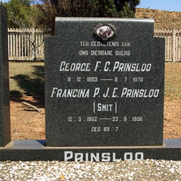 PRINSLOO George F.C. 1893-1978 &amp; Francina P.J.E. SMIT 1902-1956