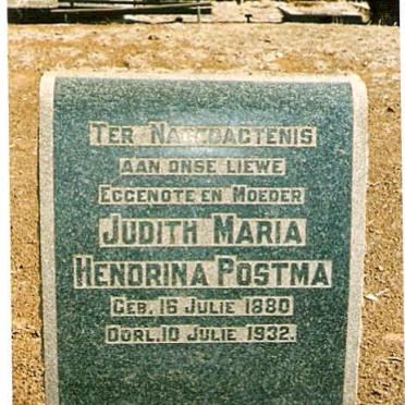 POSTMA Judith Maria Hendrina nee VENTER 1880-1932