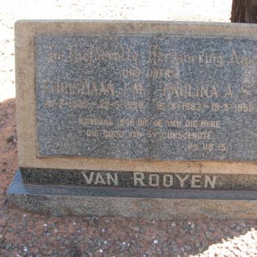 ROOYEN Christiaan J.M., van 1885-1958 &amp; Paulina A.S. 1882-1958