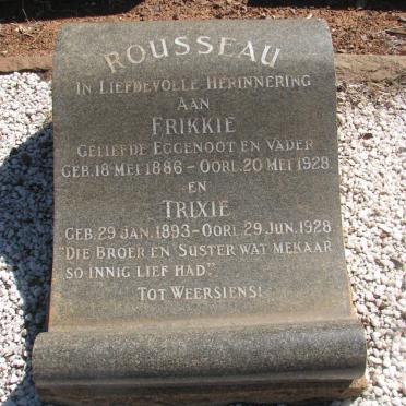 ROUSSEAU Frikkie 1886-1928 &amp; Trixie 1893-1928