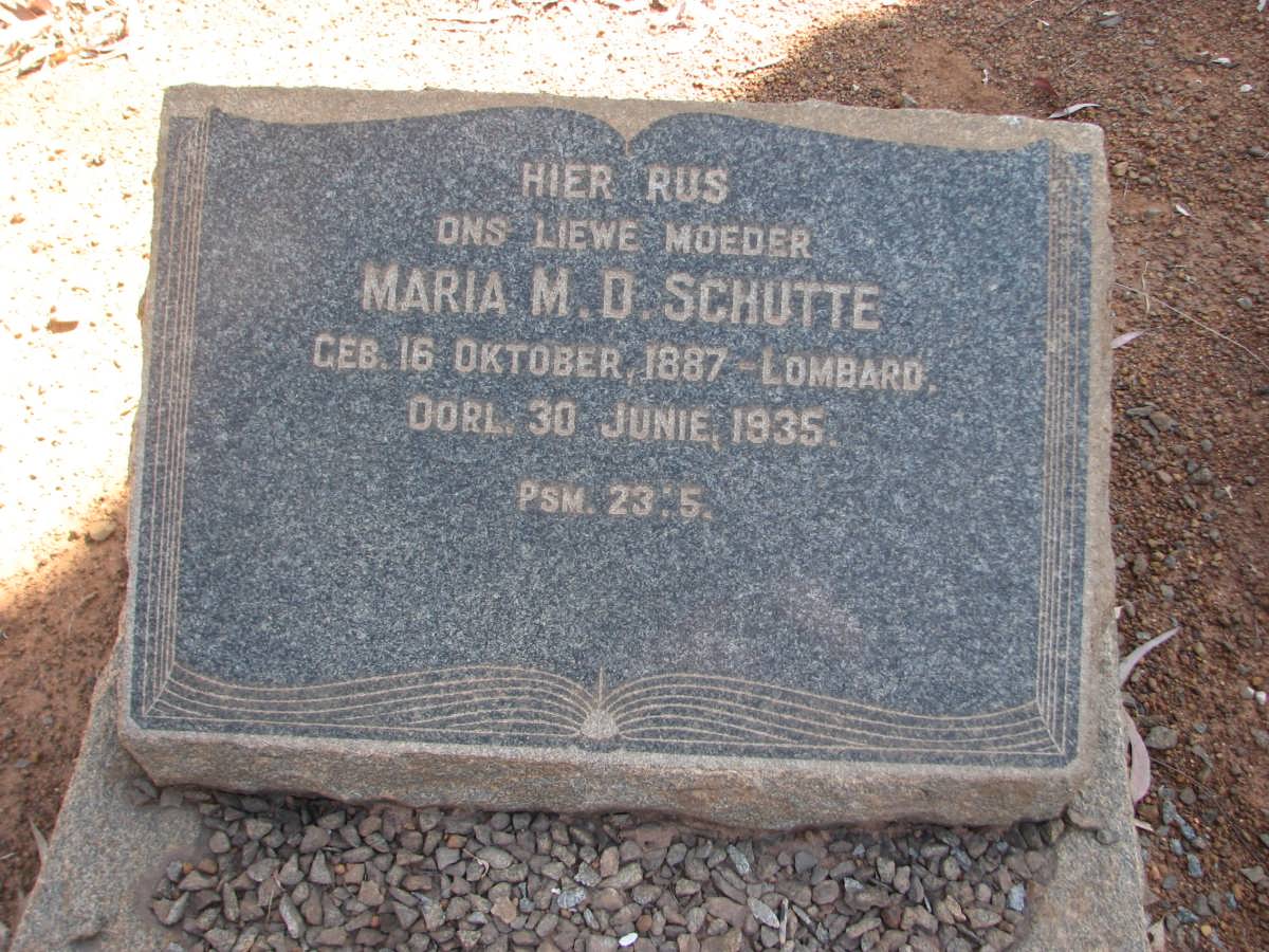 SCHUTTE Maria M.D. nee LOMBARD 1887-1935