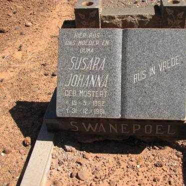 SWANEPOEL Susara Johanna nee MOSTERT 1892-1981