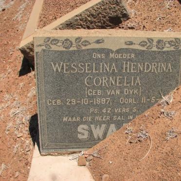 SWART Wesselina Hendrina Cornelia nee VAN DYK 1897-1957