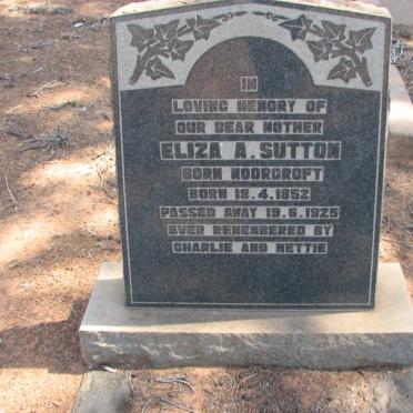 SUTTON Eliza A. nee MOORCROFT 1852-1925