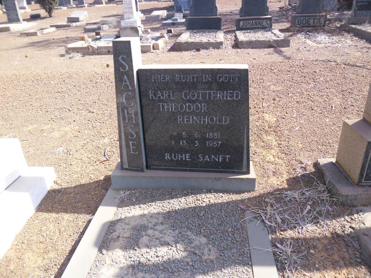 SACHSE Karl Gottfried Theodor Reinhold 1881-1957