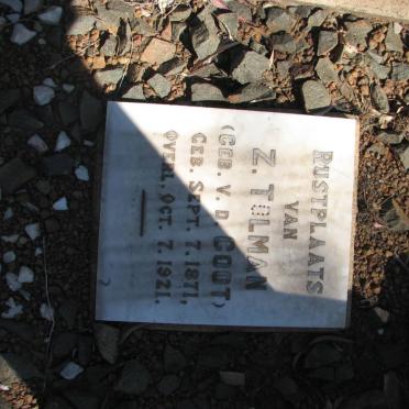 TOLMAN Z. nee V.D. GOOT 1871-1921