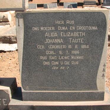 TAUTE Alida Elizabeth Johanna nee GROBLER 1884-1966