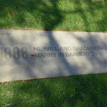 06. H.L. HALL and Grace DONALDSON marry in Barberton 1888