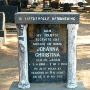 BERG Johanna Christina, van den nee DE JAGER 1918-1984