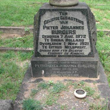 BURGERS Pieter Johannes 1872-1921 &amp; Petronella Johanna 1878-1950