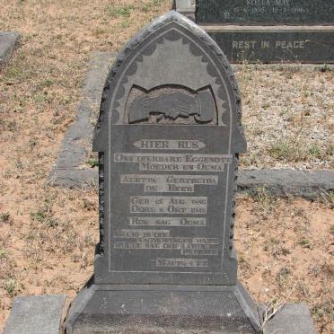 BEER Aletta Getruida, de 1886-1948