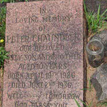 CHAUNDLER Peter 1926-1936