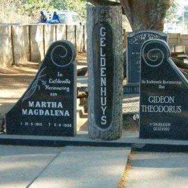 GELDENHUYS Gideon Theodorus 190?-1952 &amp; Martha Magdalena ??-??