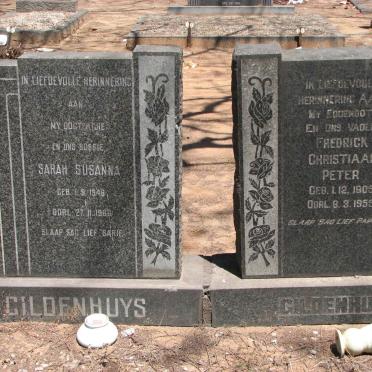 GILDENHUYS Frederick Christiaan Peter 1905-1955 :: GILDENHUYS Sarah Susanna 1946-1968