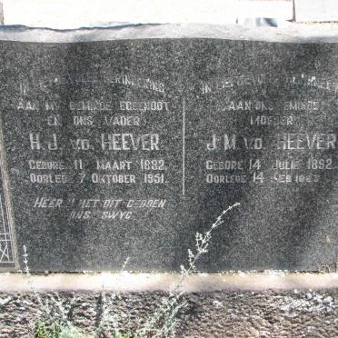 HEEVER H.J., v.d. 1882-1951 &amp; J.M. 1892-19?3
