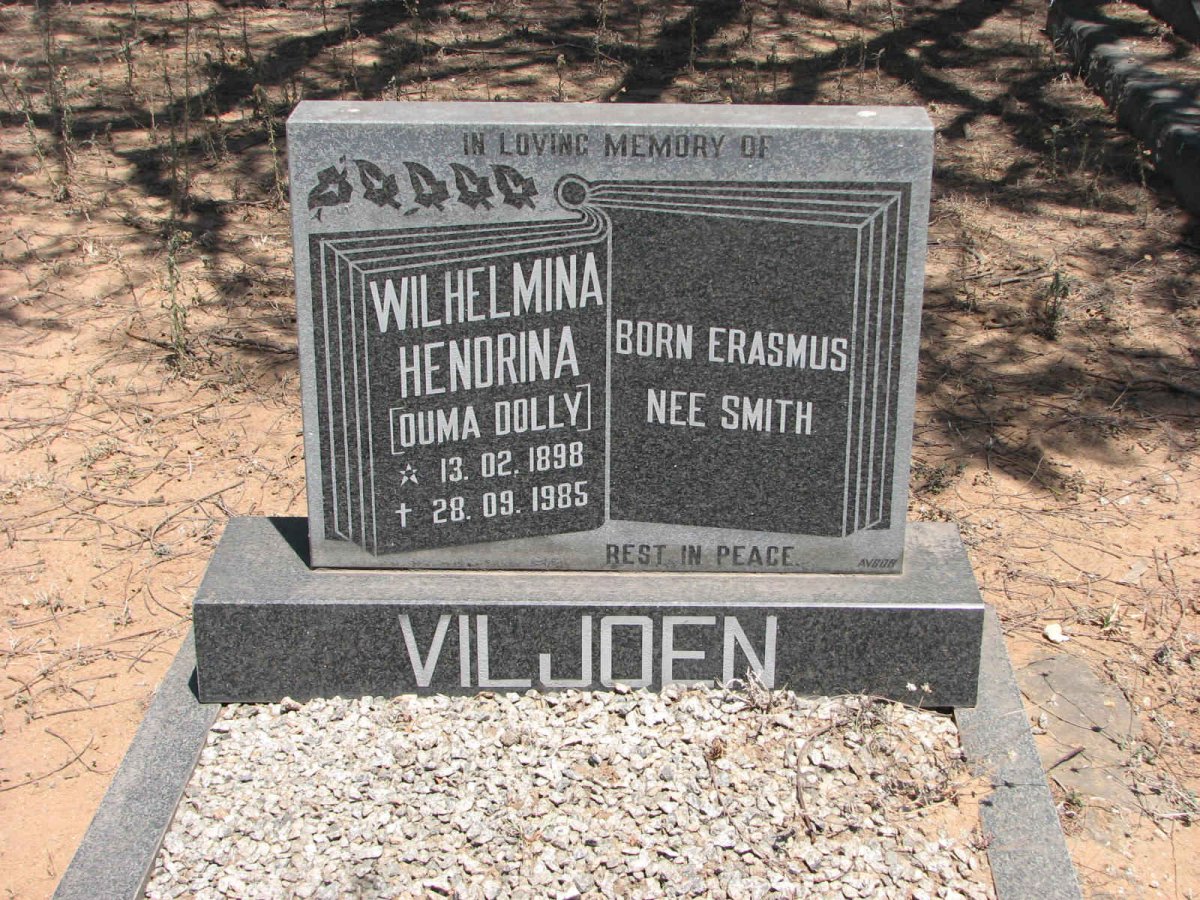 VILJOEN Wilhelmina Hendrina nee ERASMUS 1898-1985