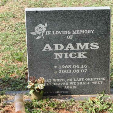 ADAMS Nick 1968-2003