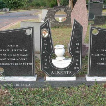ALBERTS Hendrik Lucas 1912-1982 &amp; J. 1919-1993