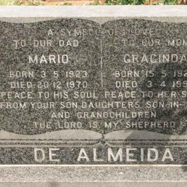 ALMEIDA Mario, de 1923-1970 &amp; Gracinda 1923-1995