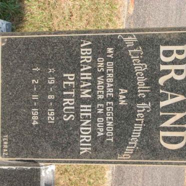 BRAND Abraham Hendrik Petrus 1921-1984