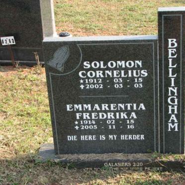 BELLINGHAM Solomon Cornelius 1912-2002 &amp; Emmarentia Fredrika 1914-2005