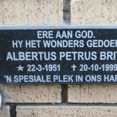 BRITS Albertus Petrus 1951-1999