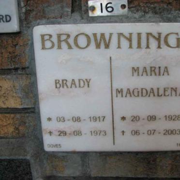 BROWNING Brady 1917-1973 &amp; Maria Magdalena 1928-2003
