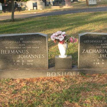 BOSHOFF Hermanus Johannes 1897-1978 &amp; Zacharia Jacomina 1896-1981