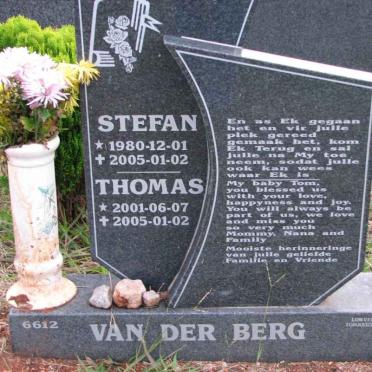 BERG Stefan, van der 1980-2005 :: VAN DER BERG Thomas 2001-2005