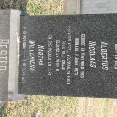 BESTER Albertus Nicolaas 1880-1973 &amp; Martha Willemiena 1896-1977