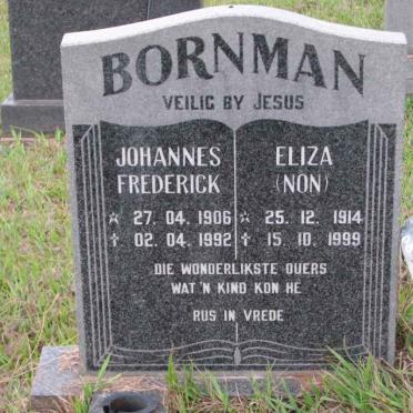 BORNMAN Johannes Frederick 1906-1992 &amp; Eliza 1914-1999