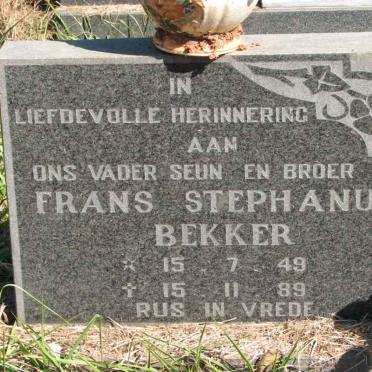 BEKKER Frans Stephanus 1949-1989