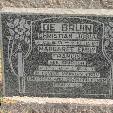 BRUIN Christian Josia, de 1913-1964 &amp; Margaret Emily Francis SIMPSON 1916-1981
