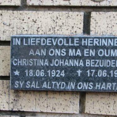 BEZUIDENHOUT Christina Johanna 1924-1998
