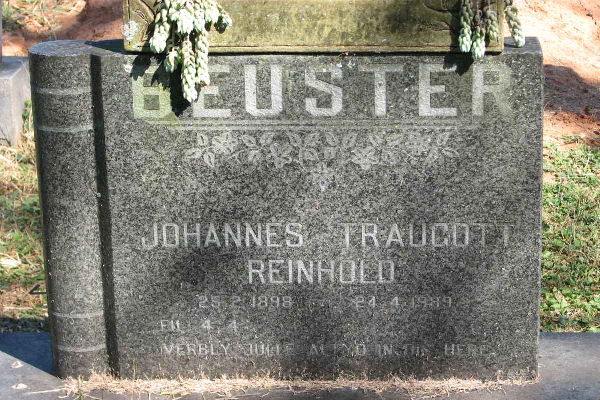 BEUSTER Johannes Traugott Reinhold 1898-1989