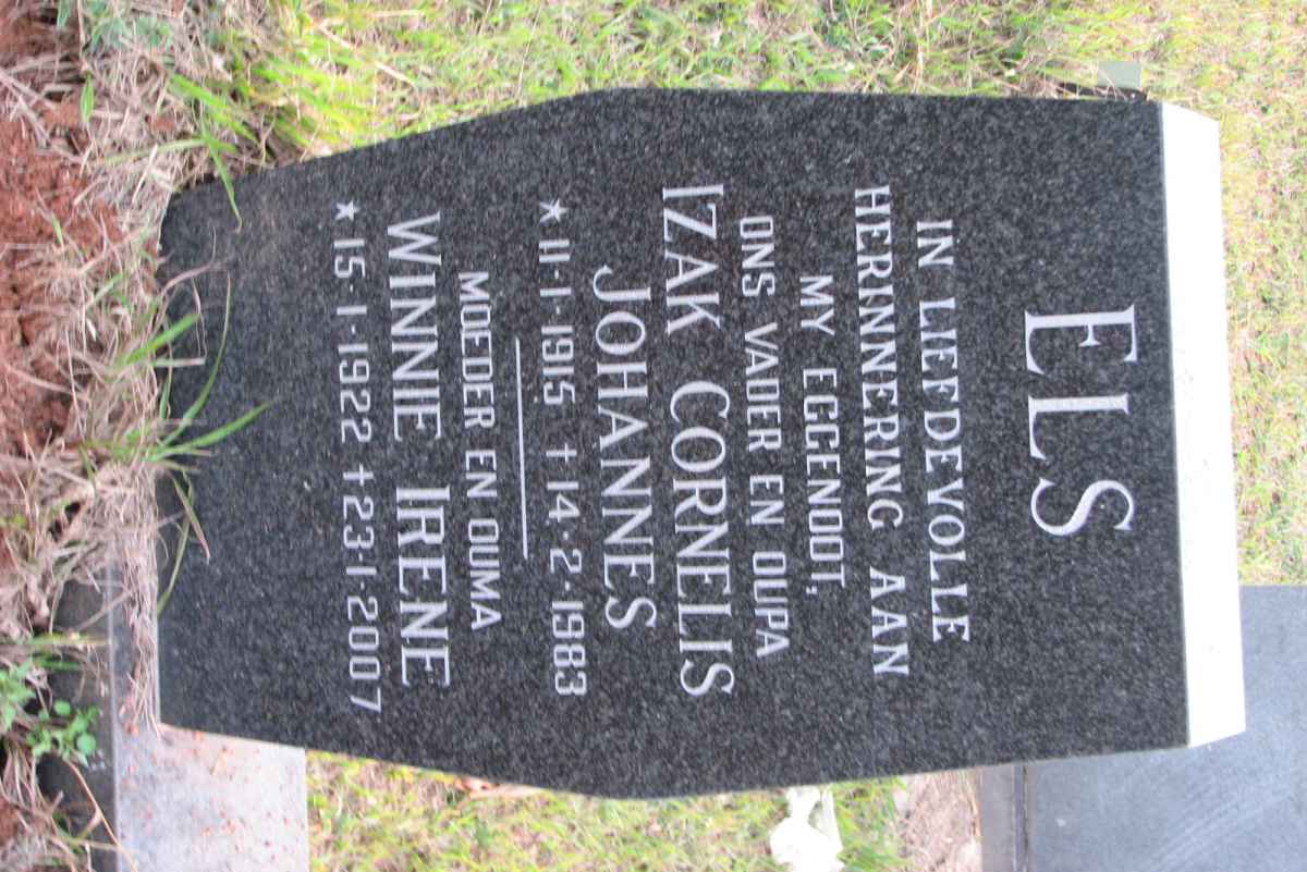 ELS Izak Cornelis Johannes 1915-1983 & Winnie Irene 1922-2007