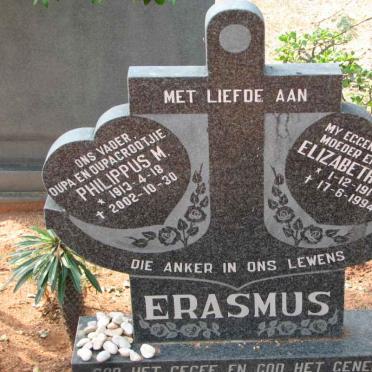 ERASMUS Philippus M. 1913-2002 &amp; Elizabeth L.S. 1917-1994
