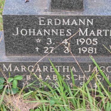 ERDMANN Johannes Martin 1905-1981 &amp; Margaretha Jacoba LABUSCHAGNE 1905-19?9