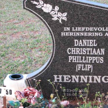 HENNING Daniel Christiaan Phillippus 1935-2005