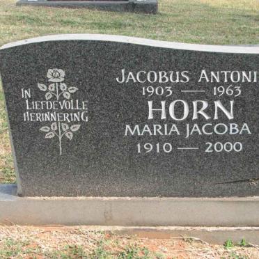 HORN Jacobus Antonie 1903-1963 &amp; Maria Jacoba 1910-2000