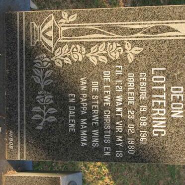 LOTTERING Deon 1961-1980