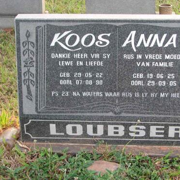 LOUBSER Koos 1922-1990 &amp; Anna 1925-2005