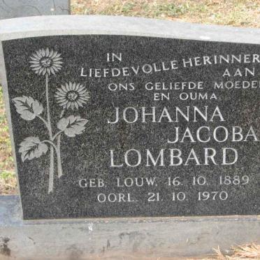LOMBARD Johanna Jacoba nee LOUW 1889-1970