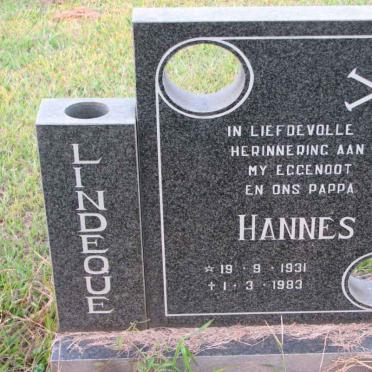 LINDEQUE Hannes 1931-1983