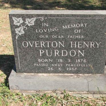 PURDON Overton Henry 1876-1967