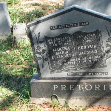 PRETORIUS Hendrik Jacobus 1912-1997 &amp; Martha Maria Elizabeth 1911-1989
