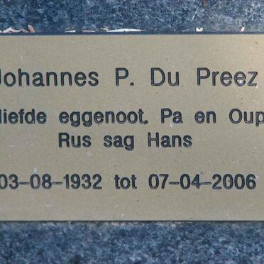 PREEZ Johannes P., du 1932-2006