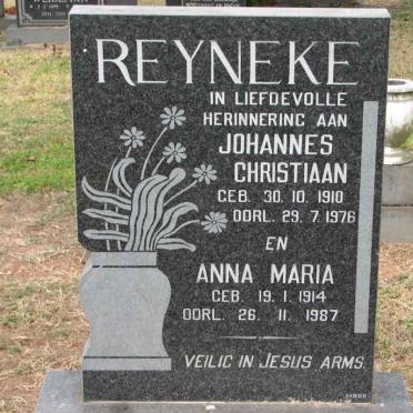 REYNEKE Johannes Christiaan 1910-1976 &amp; Anna Maria 1914-1987