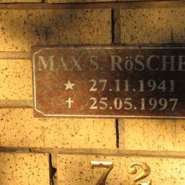 RÖSCHER Max S. 1941-1997