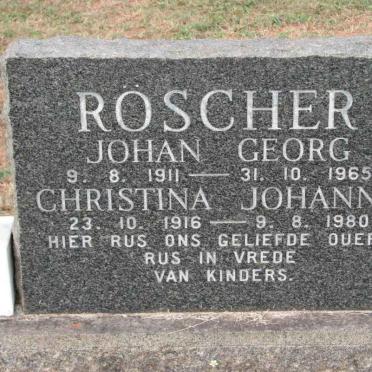 ROSCHER Johan Georg 1911-1965 &amp; Christina Johanna 1916-1980